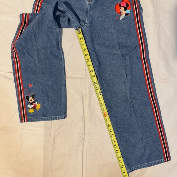 Vintage Mickey For Kids Minnie & Mickey Mouse Jeans Size 14 Embroidered Ribbon - Picture 5 of 10